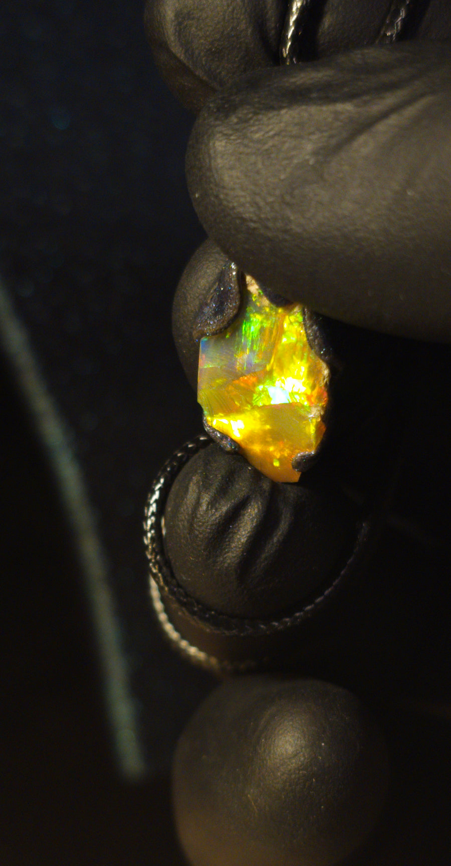 Opal-Halskette — Riesige rote & orange Blitze